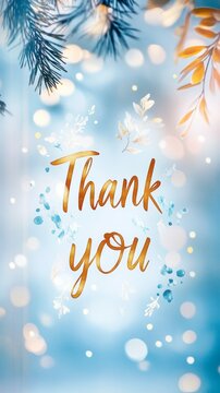 thank you, thank you letterings on bokeh blurred background, show appreciation