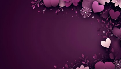 Valentine's day celebration purple card design high-quality graphic minimalist style elegant viewpoint romantic concept