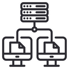 Server monitor icon. Big Data isolated on transparent background. Vector illustration.