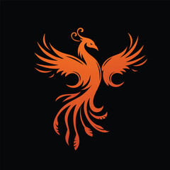 Phoenix symbol of mythological bird vector