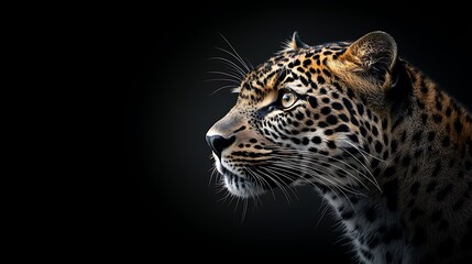 Naklejka premium Close-up of black and white leopards, fuzzy fur, minimalist design, solid color background, highly detailed eyes, advanced artistic masterpiece 