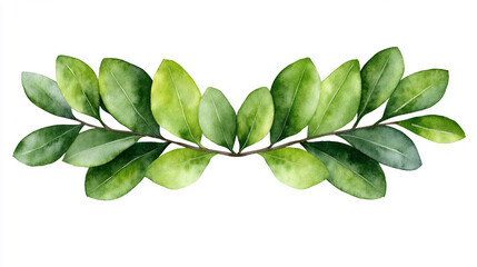 Obraz premium Modern Green Wreath Illustration Featuring Vibrant Leaves for Seasonal Decor and Celebrations