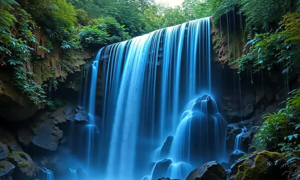 Binary  with color waterfalls Waterfall cascading across.