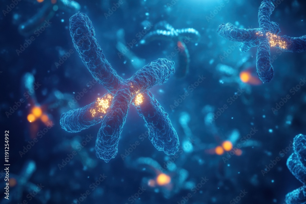 Fototapete visualizing antibodies attacking glowing viruses in a microscopic view of the immune response. gener