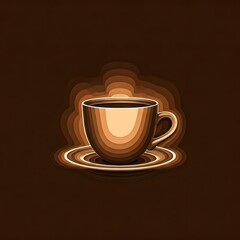 Obraz premium A layered coffee cup illustration in brown gradients, AI Generated