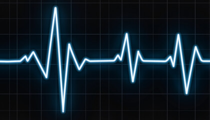 Heartbeat monitor displaying clear ECG waveform on dark background with bright clinical lights