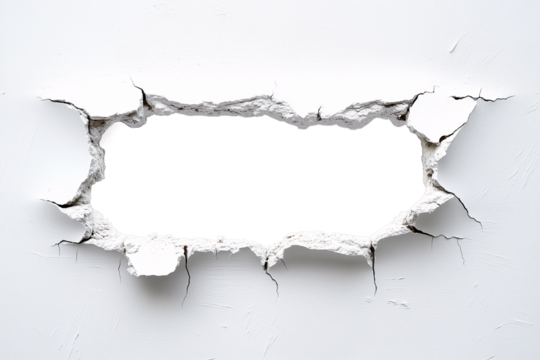 Transparent hole in the wall - a rectangular hole in a drywall sheet.