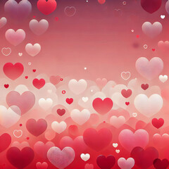 Romantic Red Gradient Background with Floating Hearts