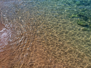 Sea waves on sand beach 