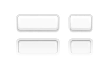 White frame label, event bar button, gray signboard. Vector illustration