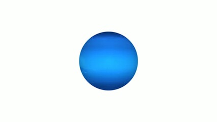 3d rotated neptune planet in white background
