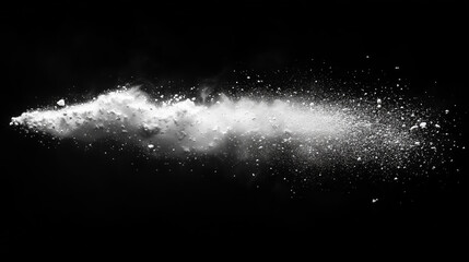White powder explosion. White powder splash isolated on black background