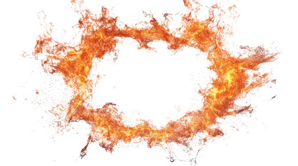 Fire around the edge of a frame transparent background