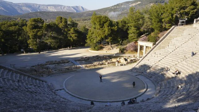Ancient theatre at the Asclepieion of Epidaurus in Greece