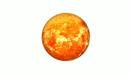 3d rotated sun with white background