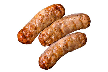 Juicy chicken or pork sausages with salt and spices