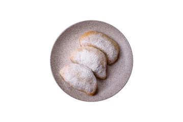 Naklejka premium Sweet dumplings with fruits and berries