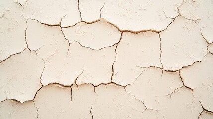 Obraz premium Droughtstricken land with deep fissures spreading outward, stark and minimalistic, conveying severity