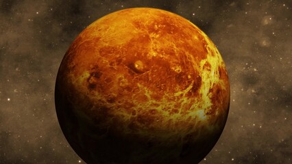 3d Venus surface planet on space star galaxy view