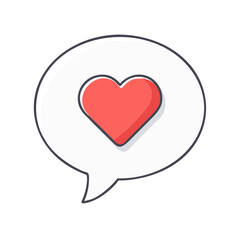 heart in a speech bubble vector icon, heart in a speech bubble vector illustration - simple illustration of heart in a speech bubble, perfect for logos and iconsheart in a speech bubble