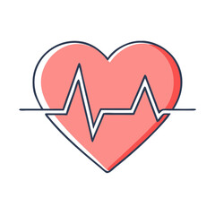 heart with a heartbeat line vector icon, heart with a heartbeat line vector illustration - simple illustration of heart with a heartbeat line, perfect for logos and iconsheart with a heartbeat line