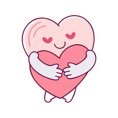 hugging heart vector icon, hugging heart vector illustration - simple illustration of hugging heart, perfect for logos and iconshugging heart