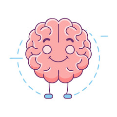 smiling brain vector icon, smiling brain vector illustration - simple illustration of smiling brain, perfect for logos and iconssmiling brain