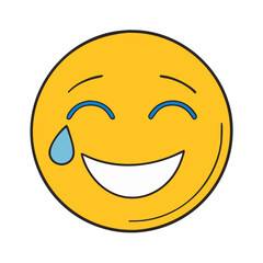 smiling face with a tear emotional balance icon, smiling face with a tear emotional balance vector