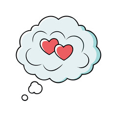 thought cloud with heart vector icon, thought cloud with heart vector illustration - simple illustration of thought cloud with heart, perfect for logos and iconsthought cloud with heart