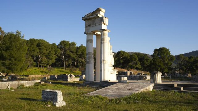 Temple of Asclepius on the ancient city of Epidaurus in Greece