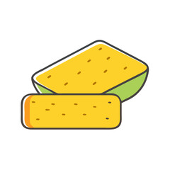 cornbread vector icon, cornbread vector illustration - simple illustration of cornbread, perfect for logos and iconscornbread