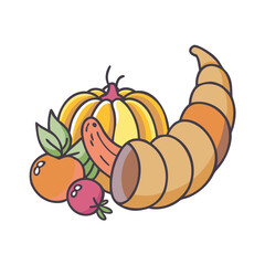 cornucopia horn of plenty vector icon, cornucopia horn of plenty vector illustration - simple illustration of cornucopia horn of plenty, perfect for logos and iconscornucopia horn of plenty