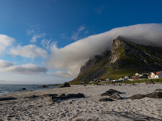 Photo of Vikten, a town located on the rugged outer coast of the Lofoten Islands, Norway. Views of...