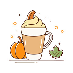 pumpkin spice latte vector icon, pumpkin spice latte vector illustration - simple illustration of pumpkin spice latte, perfect for logos and iconspumpkin spice latte