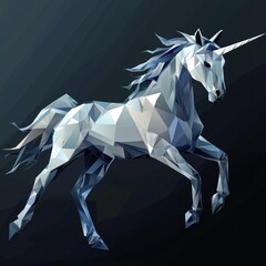 Obraz premium Geometric low-poly unicorn illustration.