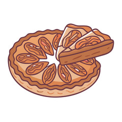 slices of pecan pie vector icon, slices of pecan pie vector illustration - simple illustration of slices of pecan pie, perfect for logos and iconsslices of pecan pie