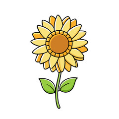 sunflower vector icon, sunflower vector illustration - simple illustration of sunflower, perfect for logos and iconssunflower