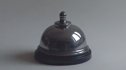 Polished Metal Service Bell On A White Background