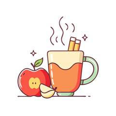 warm apple cider vector icon, warm apple cider vector illustration - simple illustration of warm apple cider, perfect for logos and iconswarm apple cider