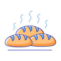warm bread rolls vector icon, warm bread rolls vector illustration - simple illustration of warm bread rolls, perfect for logos and iconswarm bread rolls