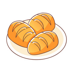 warm bread rolls vector icon, warm bread rolls vector illustration - simple illustration of warm bread rolls, perfect for logos and iconswarm bread rolls