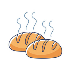 warm bread rolls vector icon, warm bread rolls vector illustration - simple illustration of warm bread rolls, perfect for logos and iconswarm bread rolls