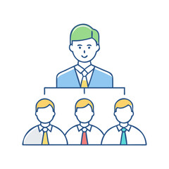 Obraz premium boss with team members vector icon, boss with team members vector illustration - simple illustration of boss with team members, perfect for logos and iconsboss with team members