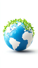 Fototapeta premium A globe adorned with lush greenery, symbolizing environmental conservation and the interconnectedness of nature and our planet.