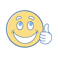 smiling face with thumbs up vector icon, smiling face with thumbs up vector illustration - simple illustration of smiling face with thumbs up, perfect for logos and iconssmiling face with thumbs up