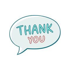speech bubble with thank you icon,