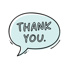 speech bubble with thank you icon,