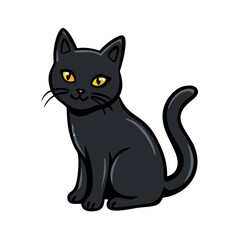 black cat vector icon, black cat vector illustration - simple illustration of black cat, perfect for logos and icons black cat
