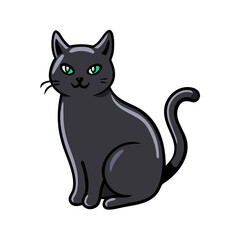 black cat vector icon, black cat vector illustration - simple illustration of black cat, perfect for logos and icons black cat