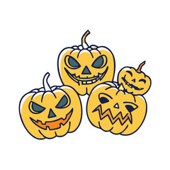 eerie jack o lantern faces vector icon, eerie jack o lantern faces vector illustration - simple illustration of eerie jack o lantern faces, perfect for logos and icons eerie jack o lantern faces
